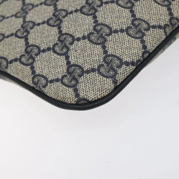 GUCCI GG Supreme Sherry Line Shoulder Bag PVC Navy Gold 68 02 047 Auth ep9524 - Picture 5 of 16